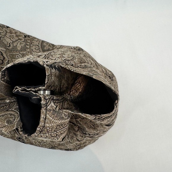 Vintage Style Brown Paisley Tapestry Tote Bag Large Shoulder Bag with Side Snaps - Picture 6 of 13